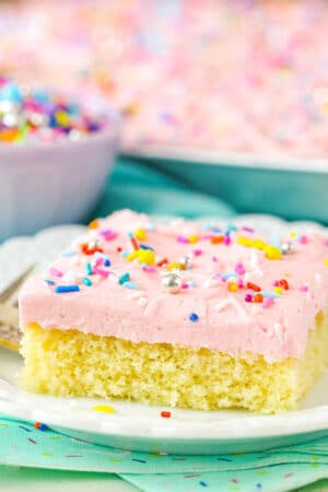 slice of Vanilla Sheet Cake