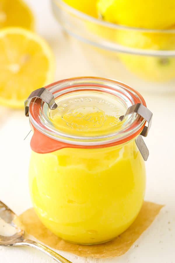 lemon curd in sealed jar