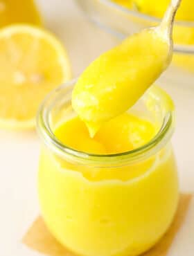 Easy Lemon Curd on spoon