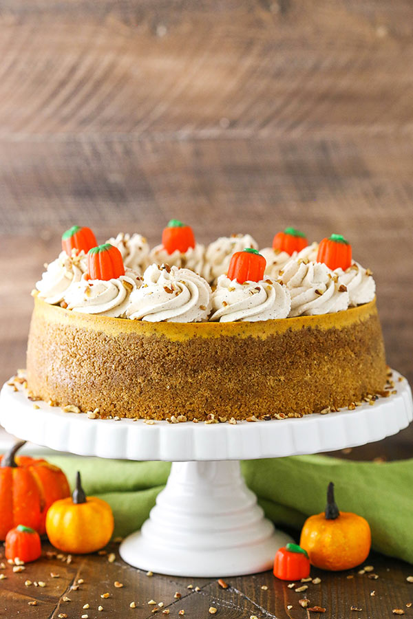 Beautiful Pumpkin Cheesecake displayed