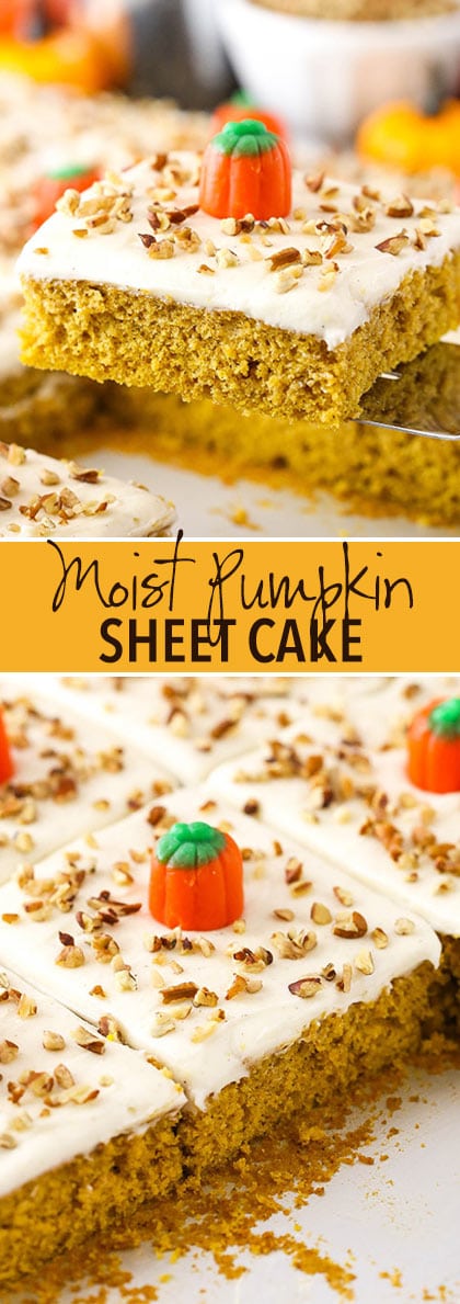 Collage of Pumpkin Sheet Cake