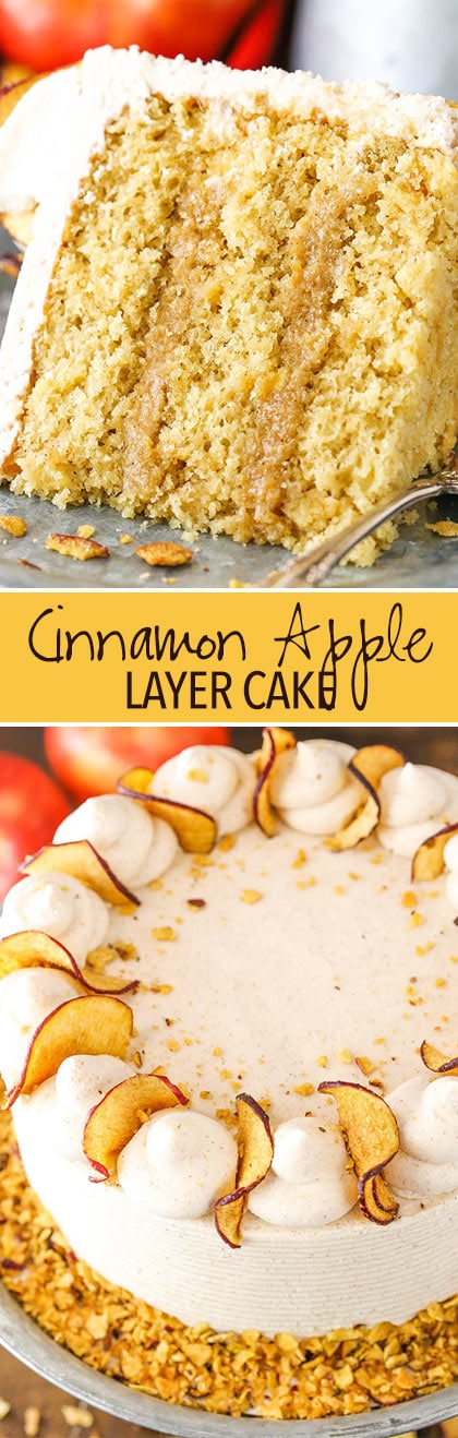 images of slice and whole Cinnamon Apple Layer Cake