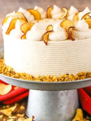 This Cinnamon Apple Layer Cake is incredibly moist, made with fresh apples and has the most amazing apple filling! It's the perfect fall cake!