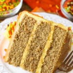 image of Spice Cake with Pumpkin Mascarpone Buttercream on plate