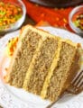 Spice Cake with Pumpkin Mascarpone Buttercream! So moist, delicious and perfect for fall and the holidays!