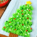 Christmas Tree Chocolate Chip Cookie Cake | Easy Christmas Dessert