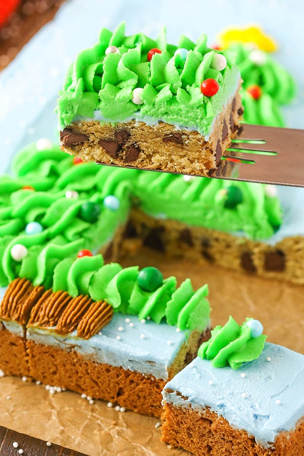 Christmas tree chocolate chip cookie cake recipe