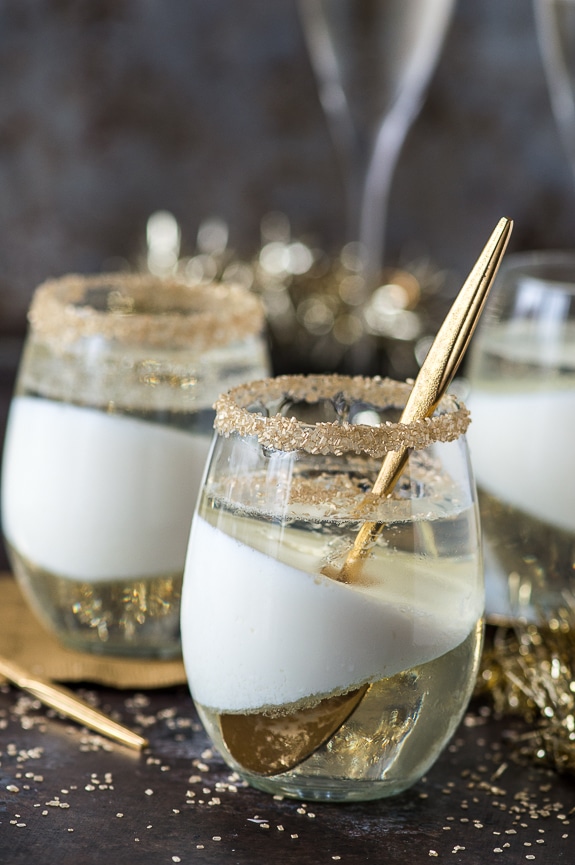 champagne Jello cups New Year's Eve dessert