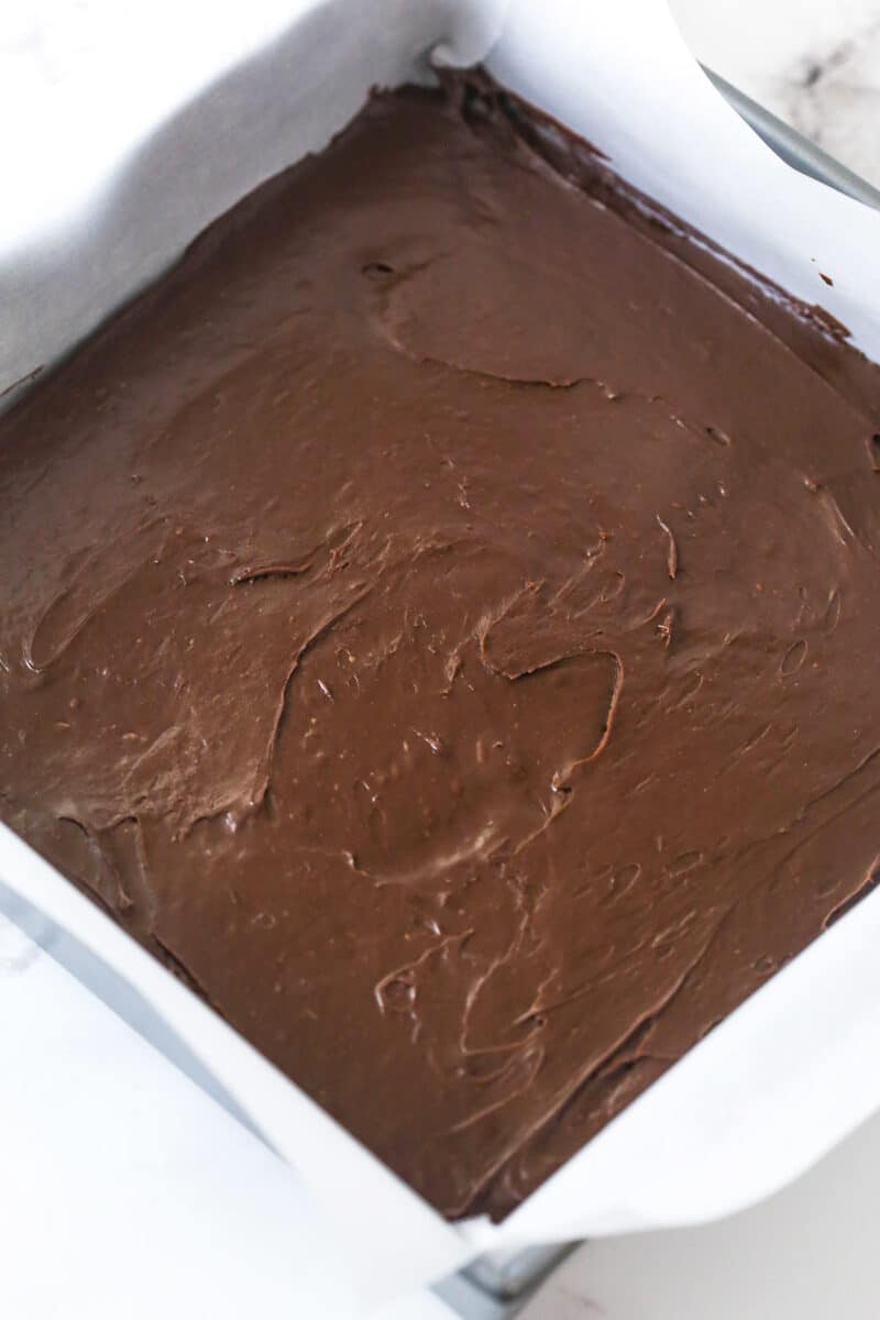Easy chocolate fudge in a square pan