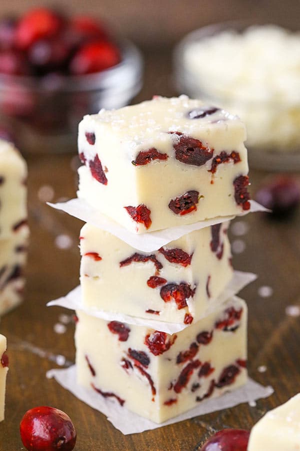 Easy White Chocolate Cranberry Fudge