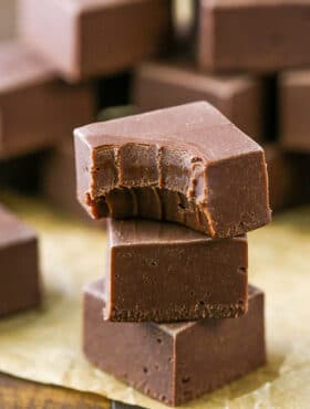 image of Quick and Easy Chocolate Fudge with bite