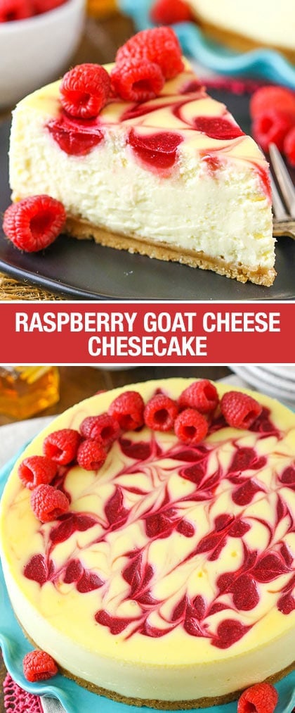 Pinterest collage Raspberry Goat Cheese Cheesecake