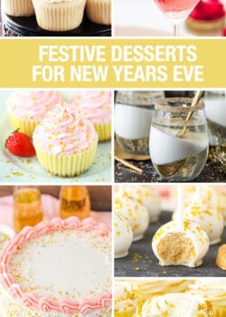 photo collage of festive desserts for New Year's Eve