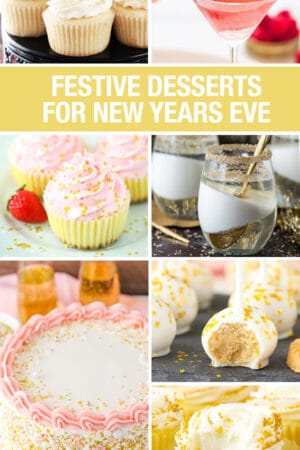 photo collage of festive desserts for New Year's Eve