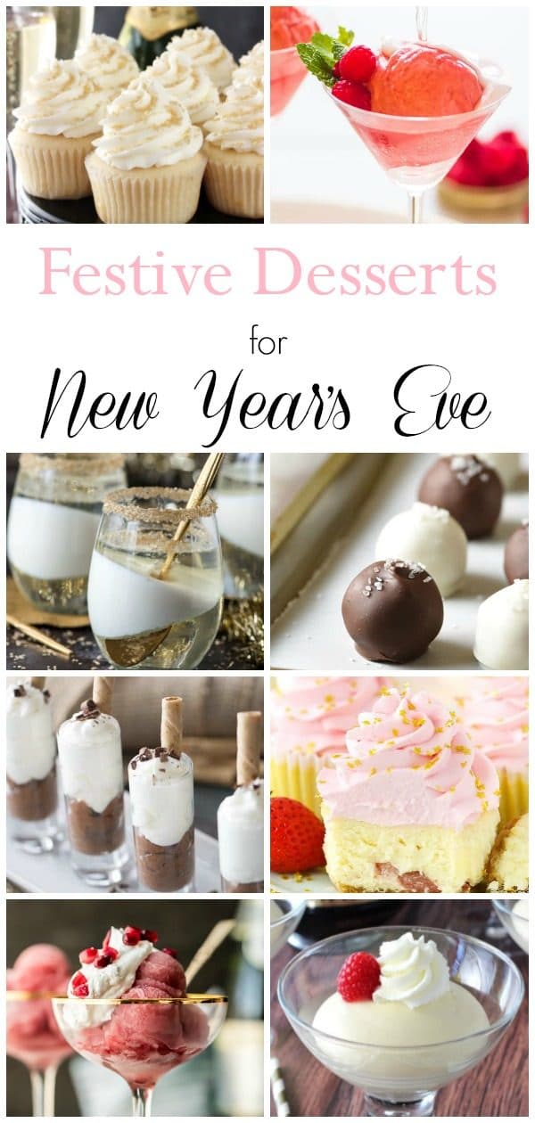 new year's eve dessert photo collage