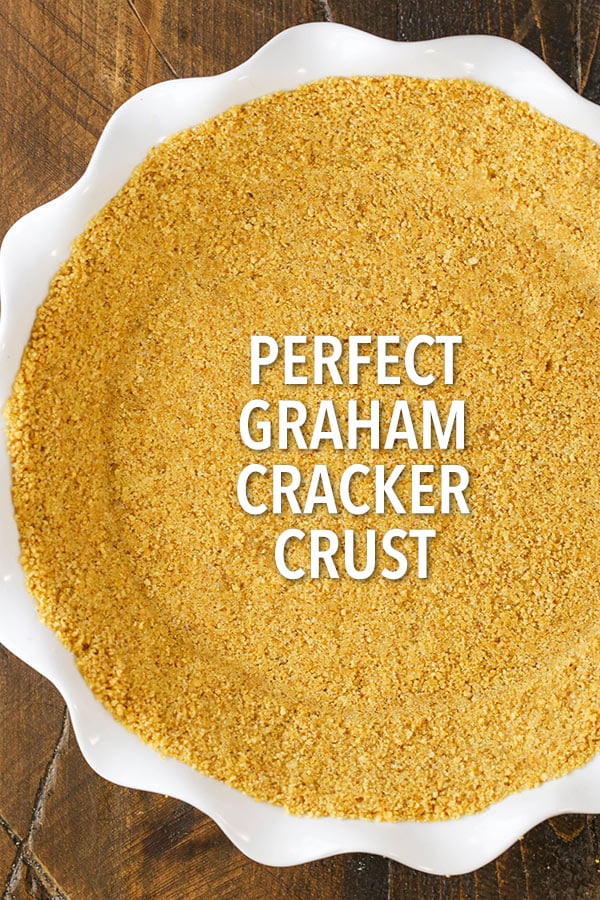 This graham cracker crust is easy to make and delicious, made with scratch from only four ingredients! It won't fall apart and it's perfect for baked pies, no bake pies and cheesecakes!