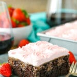 slice of Red Wine Chocolate Poke Cake