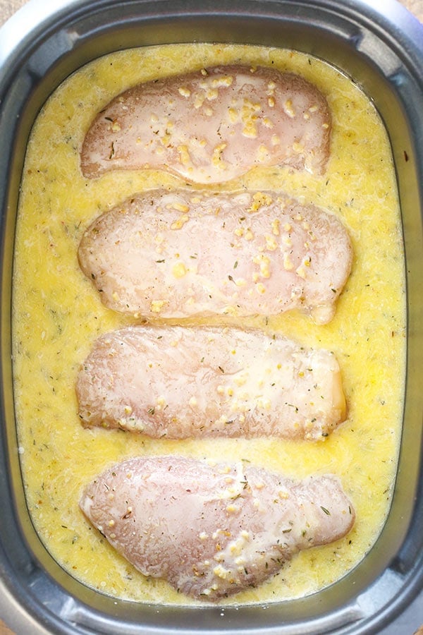 unbaked chicken breast in crock pot