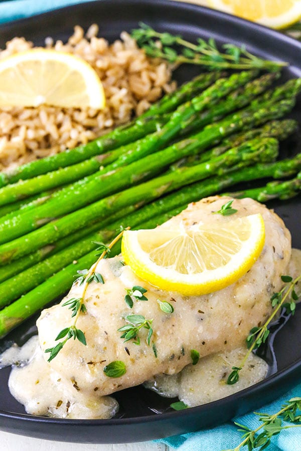 close up of chicken with vegetable and rice