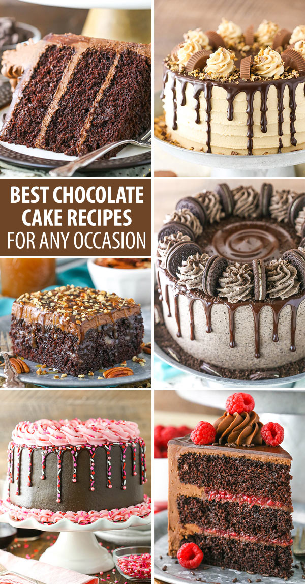 photo collage of chocolate cake recipes