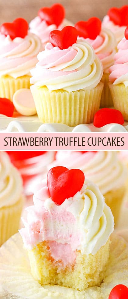 Strawberry Truffle Cupcakes collage
