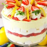 side view of Easy Lemon Strawberry Trifle