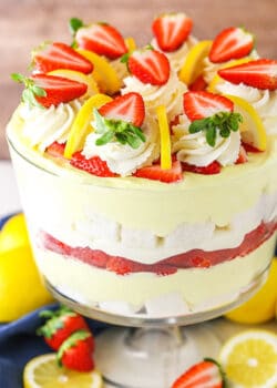 side view of Easy Lemon Strawberry Trifle