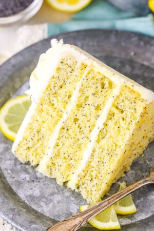 slice of lemon poppyseed cake