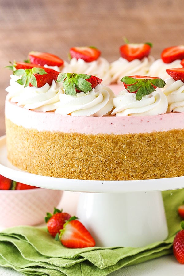 full no bake strawberry cheesecake
