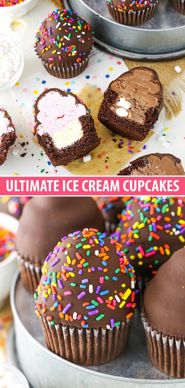ice cream cupcakes collage