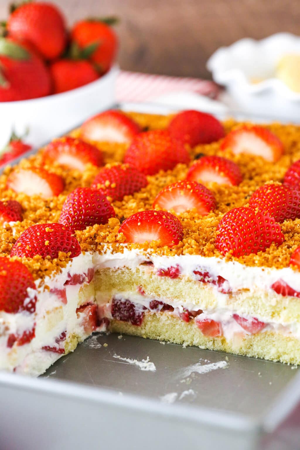 Strawberry Shortcake Icebox Cake Recipe | Life Love & Sugar