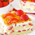 strawberry shortcake icebox cake slice