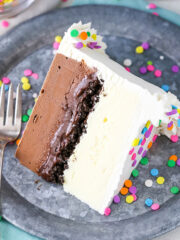 Image of slice of Copycat DQ Ice Cream Cake