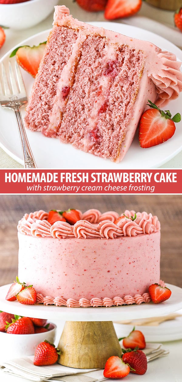 strawberry cake collage