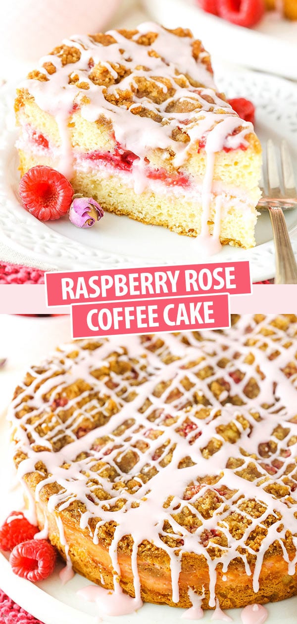 Raspberry Rose Coffee Cake collage