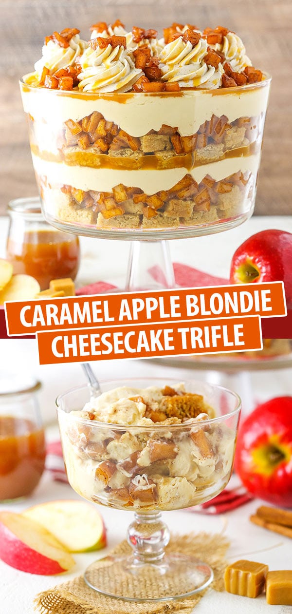 Caramel Apple Cheesecake Blondie Trifle Pinterest collage