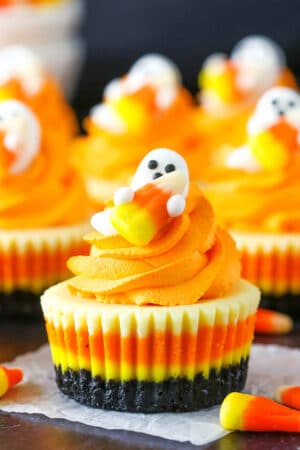 Mini Candy Corn Cheesecakes | Fun & Easy Halloween Food Idea