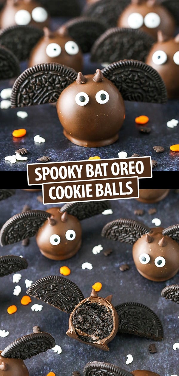 Spooky Bat Oreo Cookie Balls collage