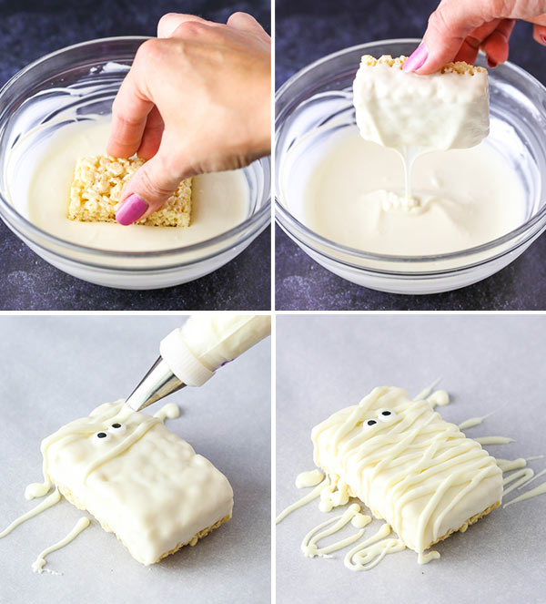 Steps to make Mummy Rice Krispie Treats