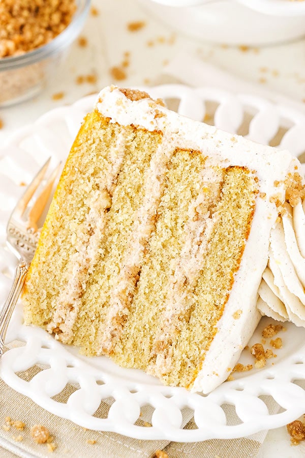 slice of snickerdoodle layer cake