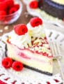 White Chocolate Raspberry Cheesecake with Cookie Crust
