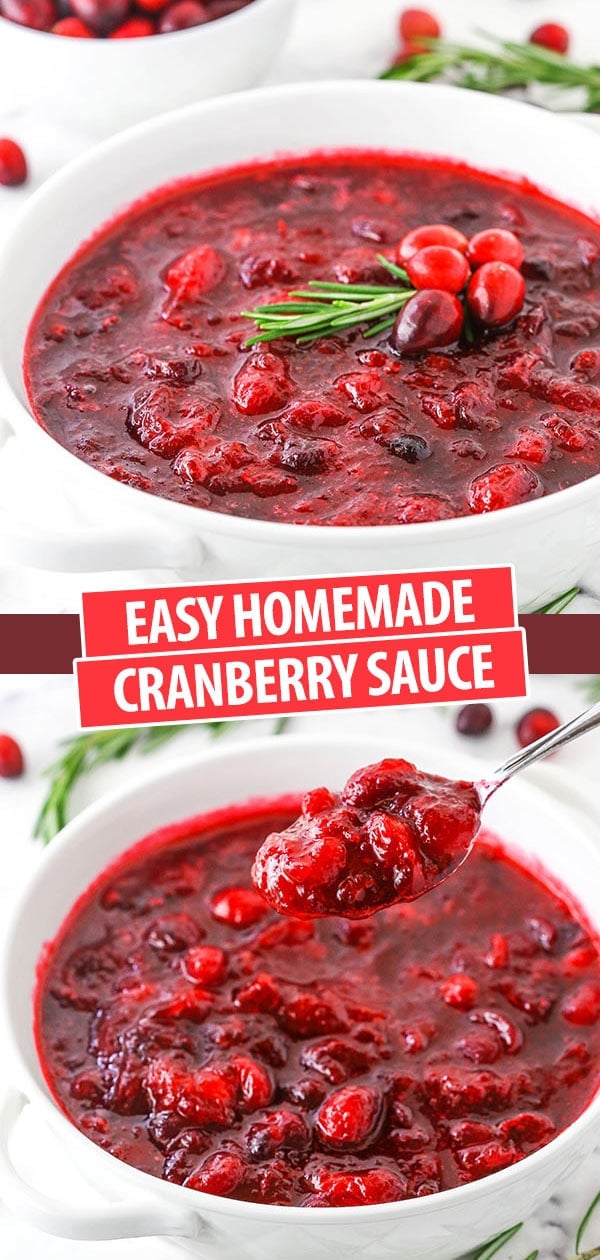 Pinterest collage of Homemade Cranberry Sauce