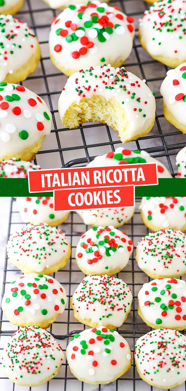 Pinterest image collage Italian Ricotta Cookies