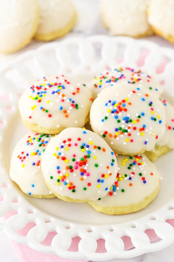 Italian Ricotta Cookies with colorful sprinkles