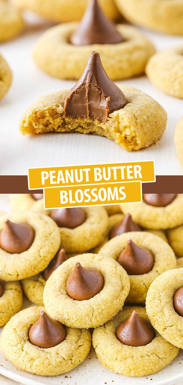 Peanut Butter Blossoms cookie photo collage