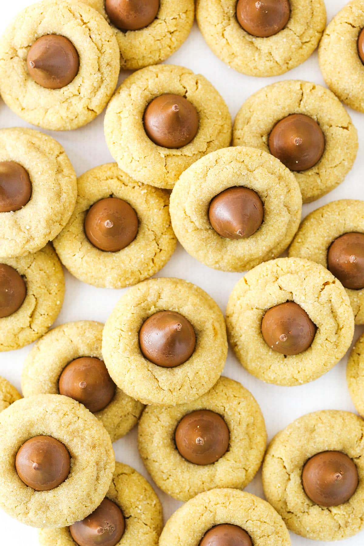 Recipe for peanut butter blossom cookies.
