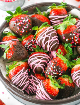 Bowl of Easy Chocolate Covered Strawberries