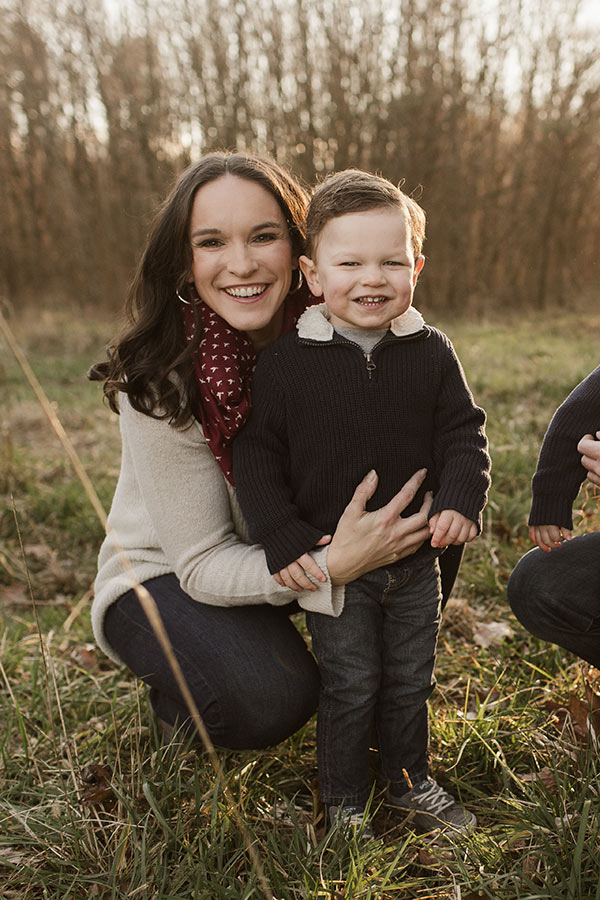 image of Lindsay kneeling with Brooks