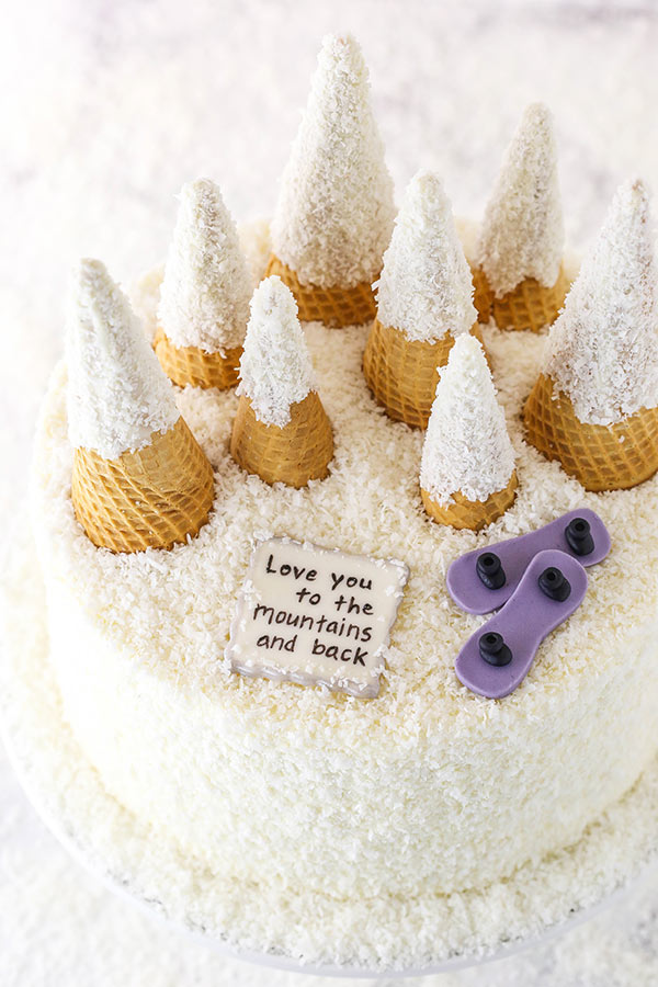 sugar cone snowy mountain cake