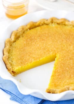 vinegar pie with a slice out